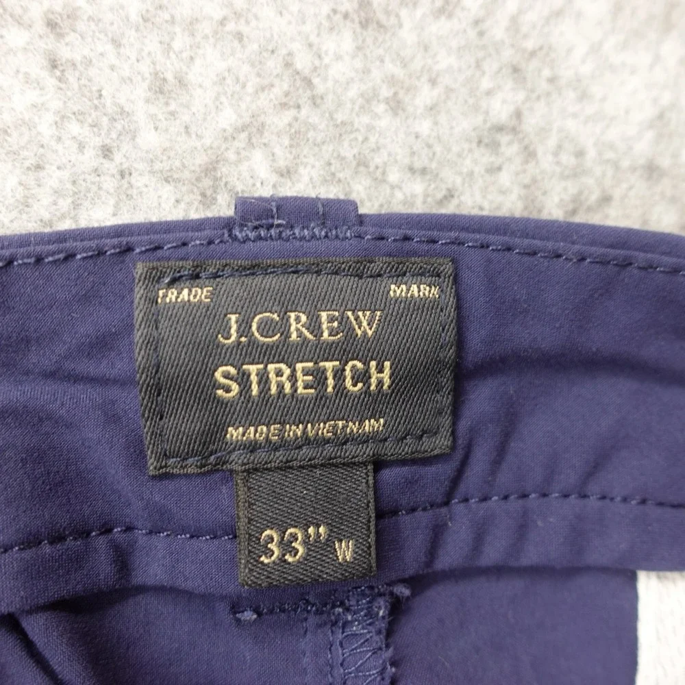 J CREW STRETCH Chino Shorts Mens 33 Navy Blue Golf Performance Tech Utility 34x9